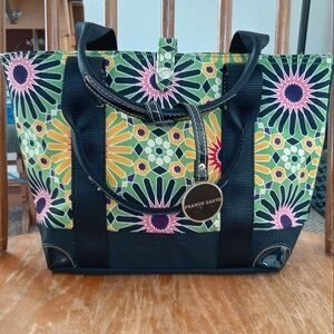 Franco Sarto Floral Tote Bag - Green, Yellow, Pink, Black New Without Tags